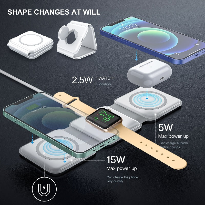 Wowtech 3-in-1 Foldable Wireless Charging Station