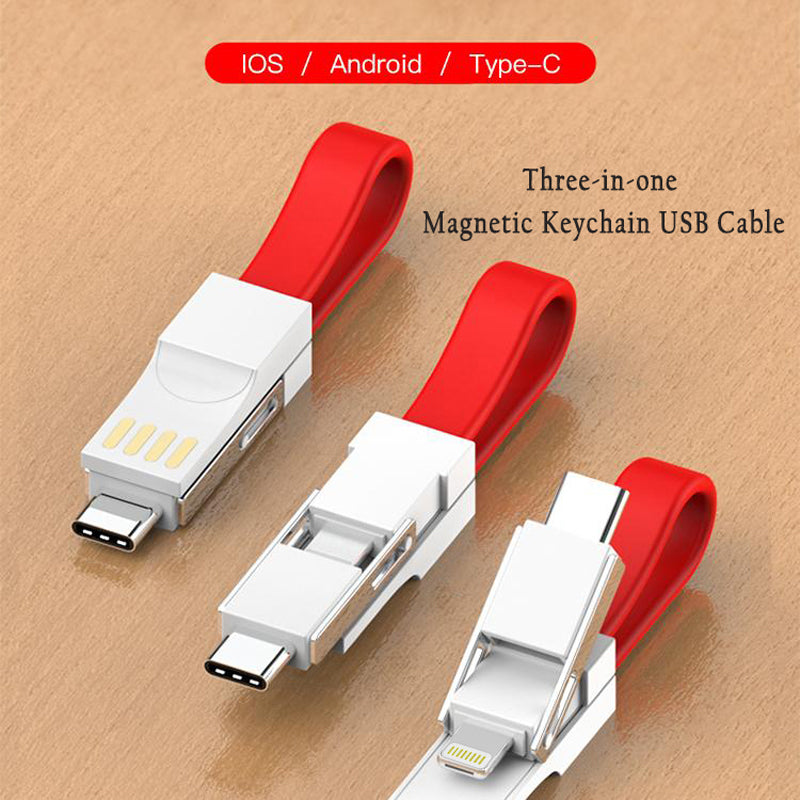 Wowtech 3-in-1 Mini Keychain USB Charging Cable