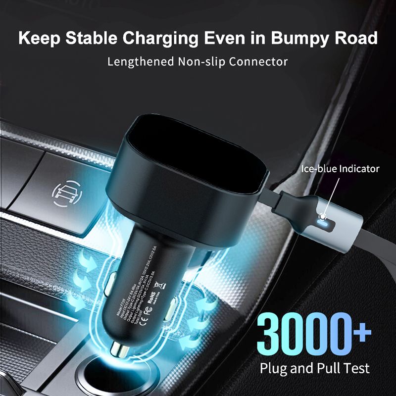 Wowtech 2-in-1 Retractable Car Charger