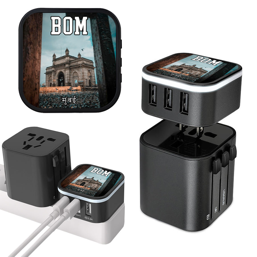 Mumbai Gateway of India Charging Cable Kit Portable Travel Keepsakes