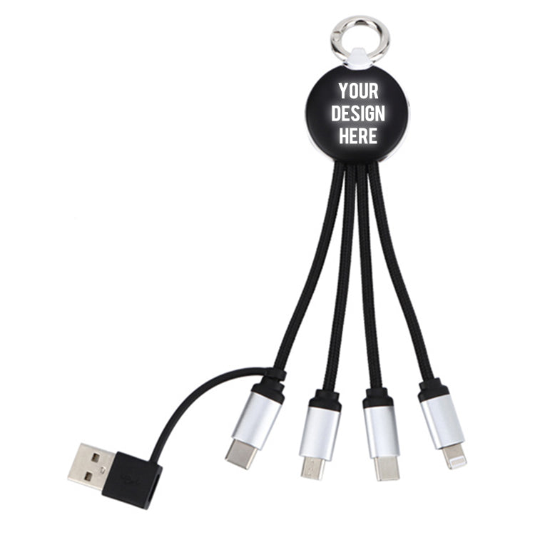 Wowtech 5-in-1 Light Up Logo Keychain Charging Cable