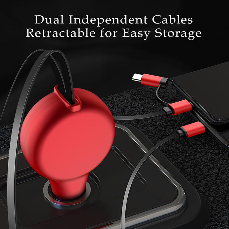 Wowtech 3-in-1 Universal Retractable Car Charger