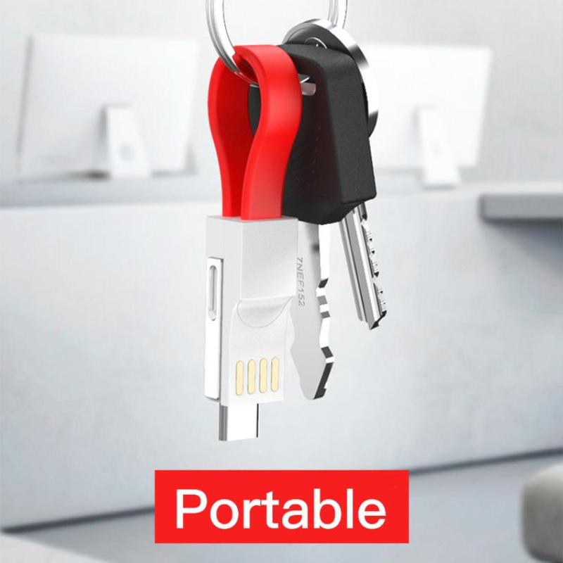 Wowtech 3-in-1 Mini Keychain USB Charging Cable
