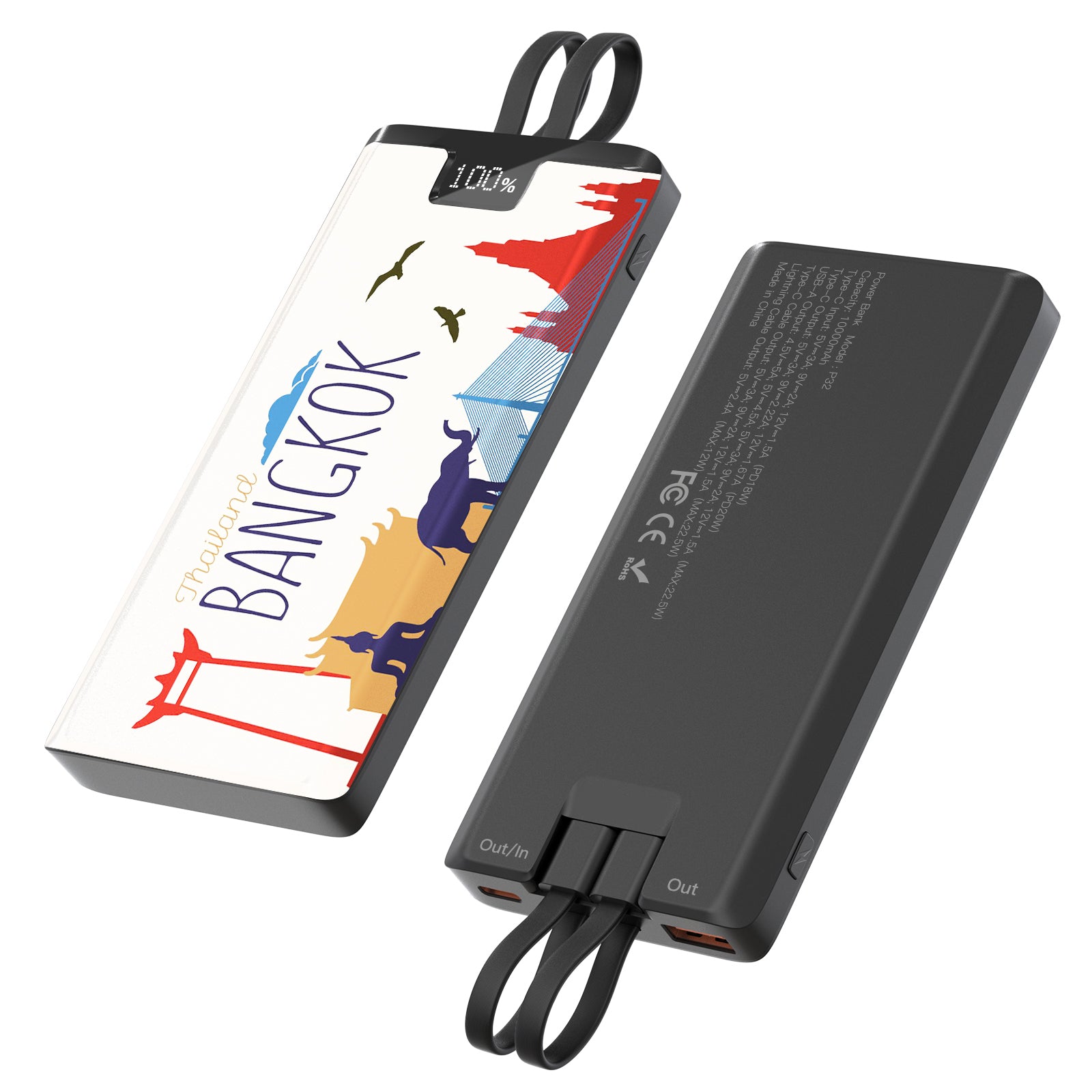 Bangkok Victory Monument Multi-Device Power Bank Cityscape Souvenirs