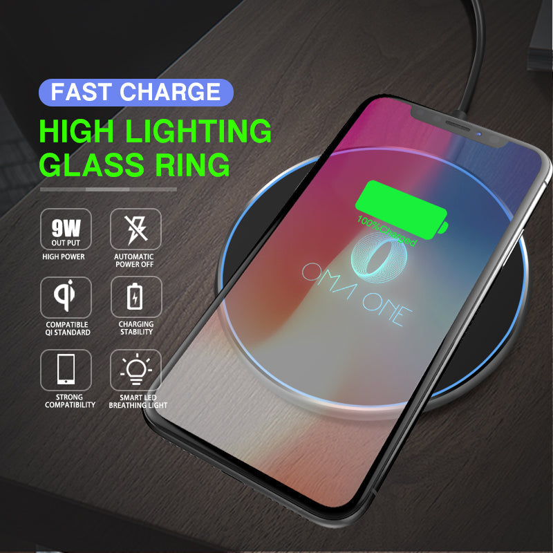 Wowtech 15W Qi Luminous Fast Wireless Charging Pad