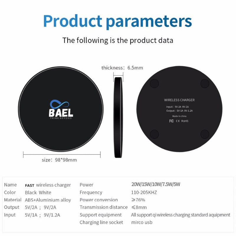 Wowtech 15W Qi Luminous Fast Wireless Charging Pad