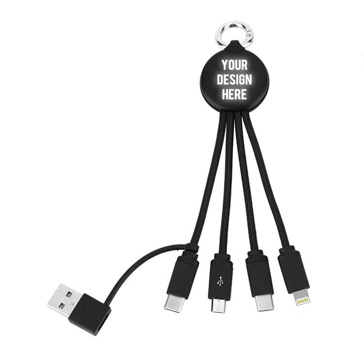 Wowtech 5-in-1 Light Up Logo Keychain Charging Cable