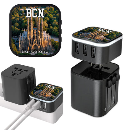 Barcelona Columbus Monument Travel Charger Adapter Cultural Store