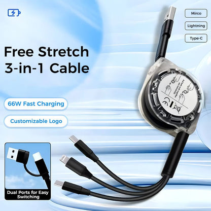 Wowtech 5-in-1 Micro USB Retractable Charging Cable