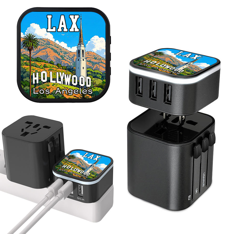 Los Angeles Hollywood Sign Travel Adapter Kit Tourist Gifts