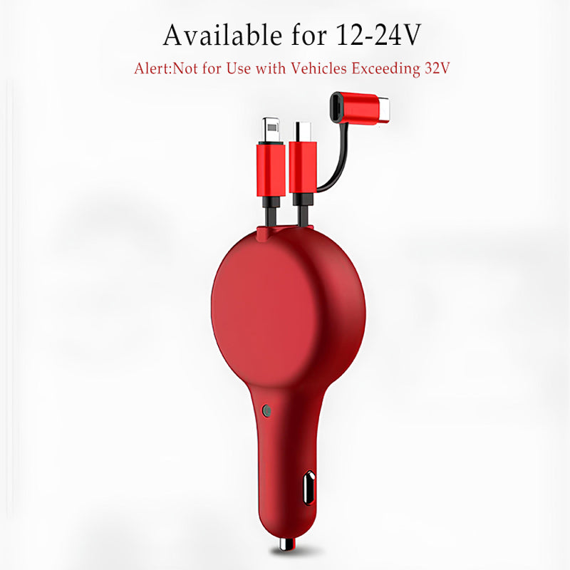 Wowtech 3-in-1 Universal Retractable Car Charger