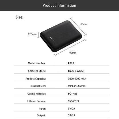 Wowtech Customizable Ultra Thin 5000mAh Power Bank for Gifts